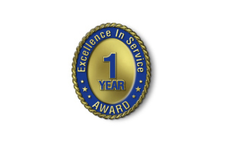 Excellence in Service - 1 Year Award